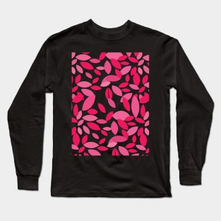 Pink Leaf  Design Long Sleeve T-Shirt